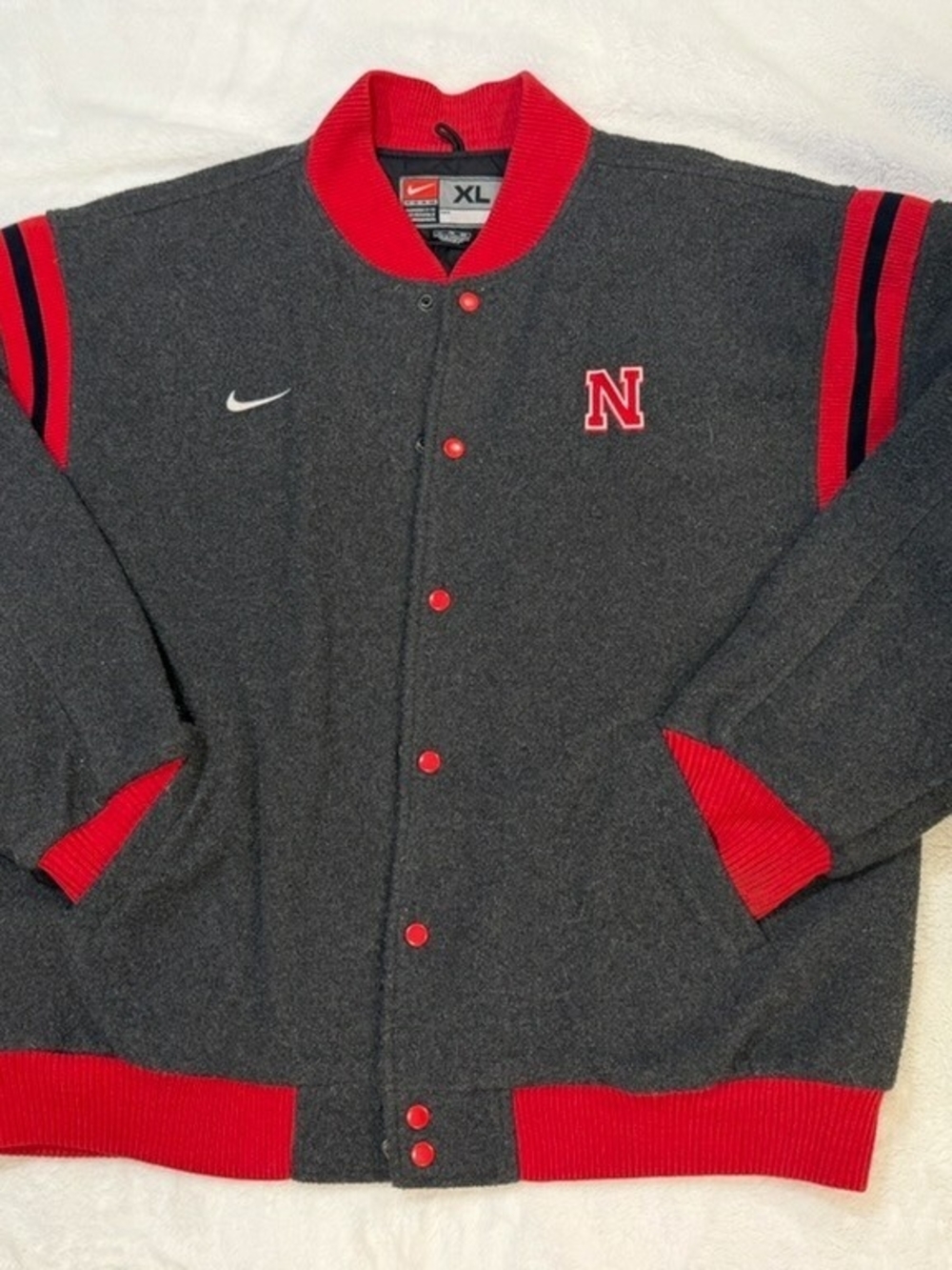 Nike Team University of Nebraska Cornhuskers Wool Varsity Jacket Nebraska
